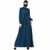 Casual abaya with Pin tucks- Dark Teal